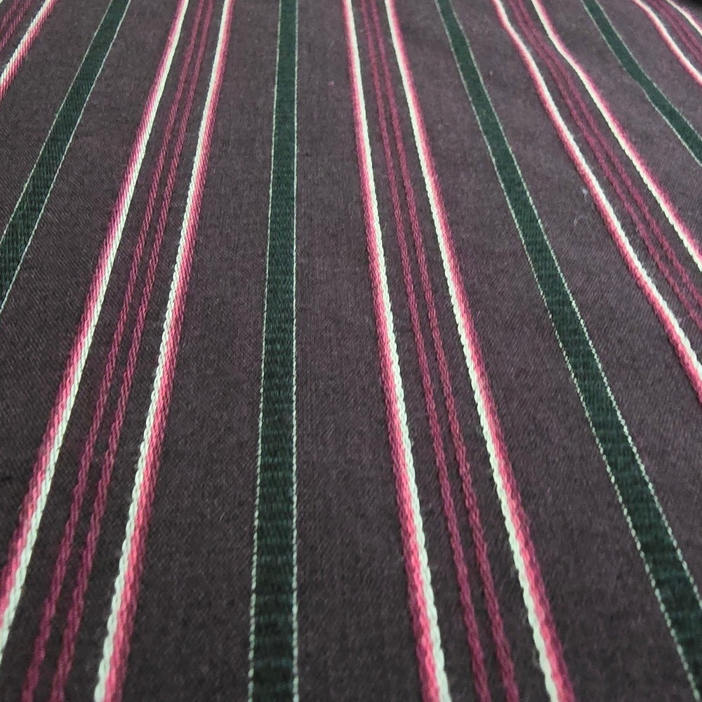Van Heusen Studio Mens 2XL Button Down Dress Shirt Burgundy Striped No Iron - Picture 4 of 7
